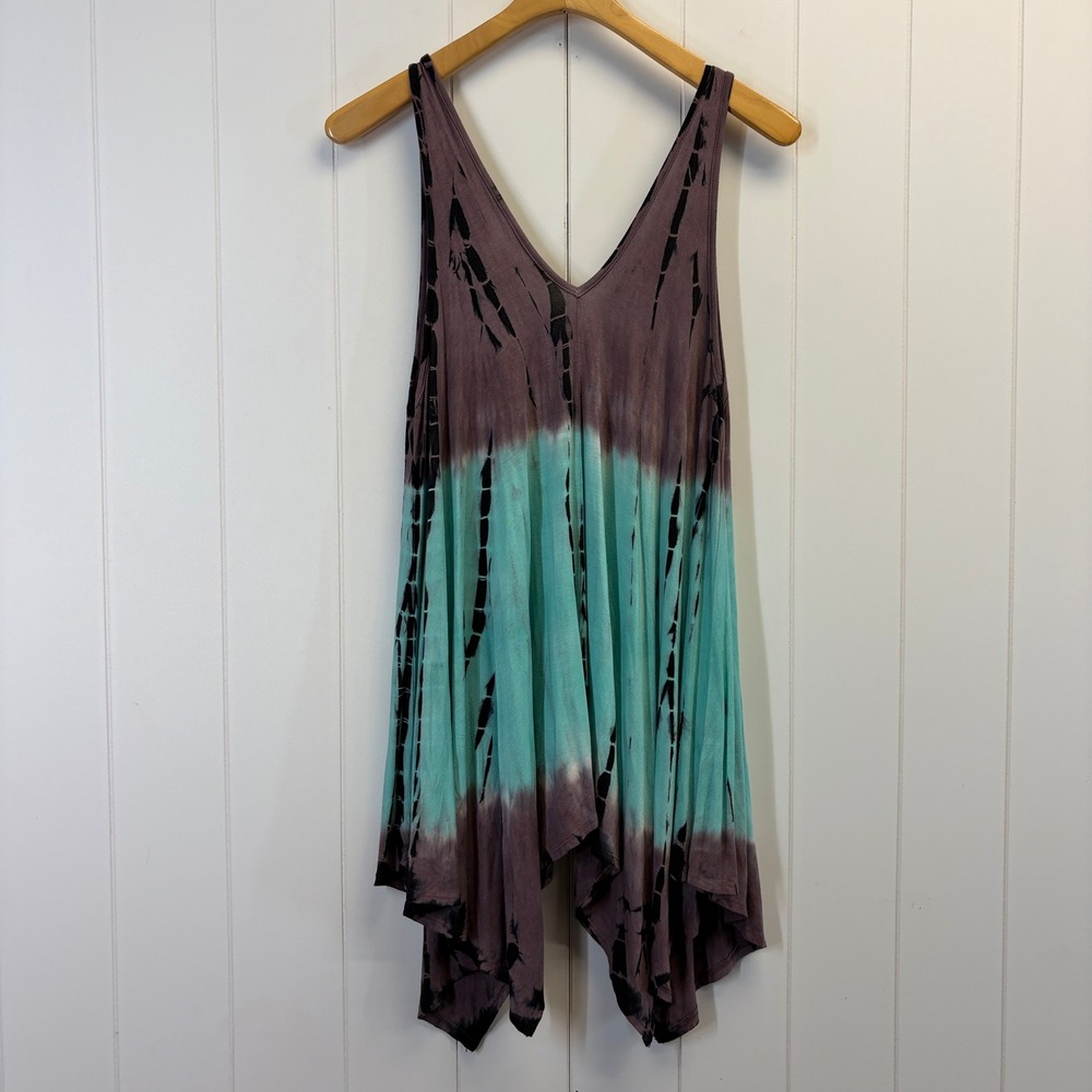 Urban X Boho Tie Dye Tunic Dress Women Size L Festival Resortwear Vacation Comfy